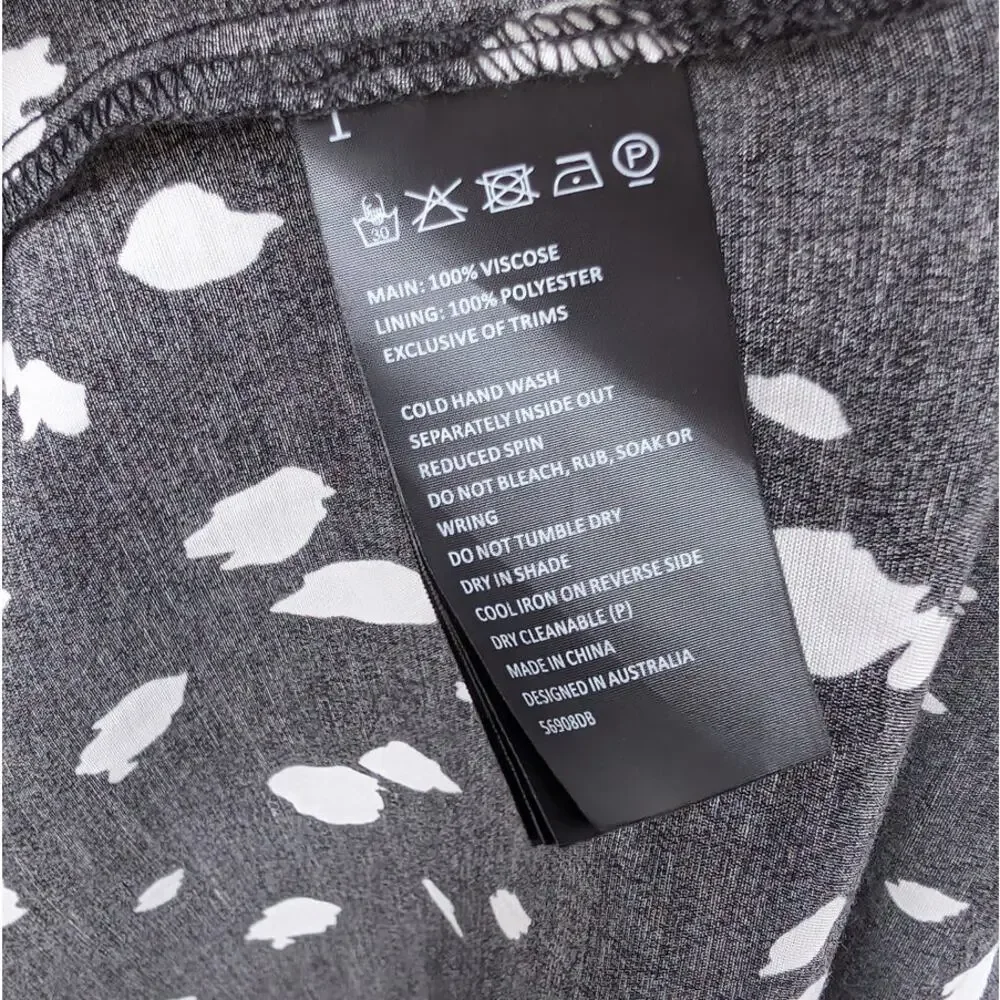 NWT Bardot Millie Black Abstract Spot Short Sleeve Midi Maxi Dress, size 6/S - Picture 10 of 10